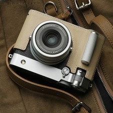 Fit For Fujifilm GFX100RF Genuine Leather Camera Half Case Bag Covers Protection