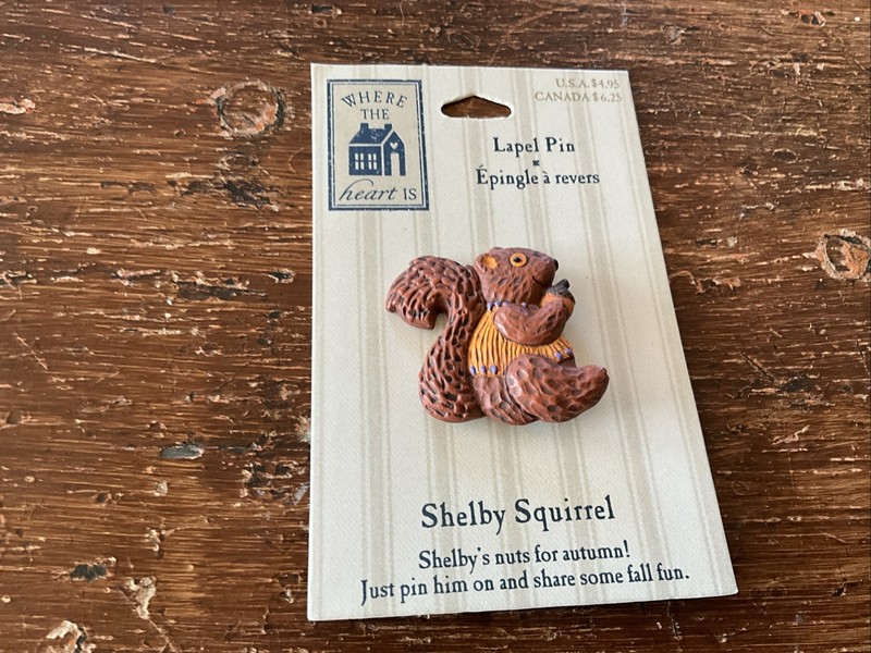 Vintage Hallmark Shelby The Squirrel Lapel Pin New Old Stock Mint