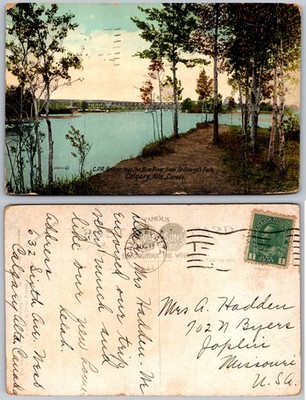 Calgary Alberta CPR Bridge Elbow River St Georges Park Postcard