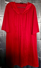 Vtg Vassarette Woman Intimate Night Wear Gown robe Sheer XL Red