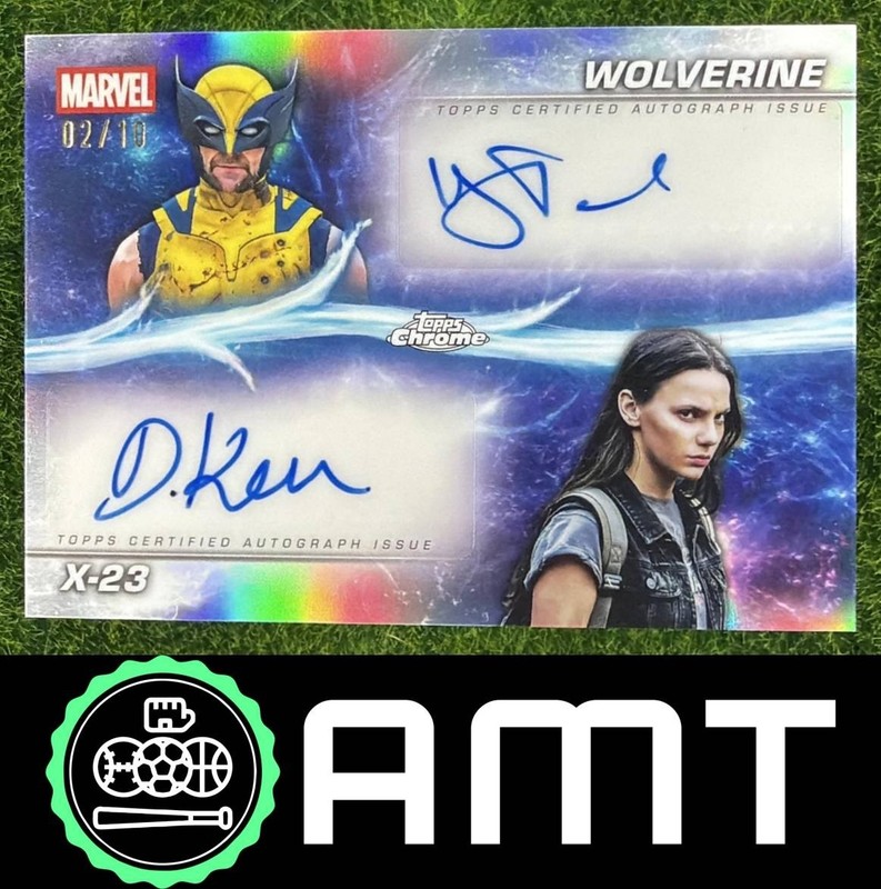 Hugh Jackman Wolverine Dafne Keen X-23 Auto 2025 Topps Chrome Marvel Studio 2/10