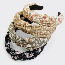 Headbands for Women and Girls, 4 Packs Fashion Flower Printed Knotted Head Ba...