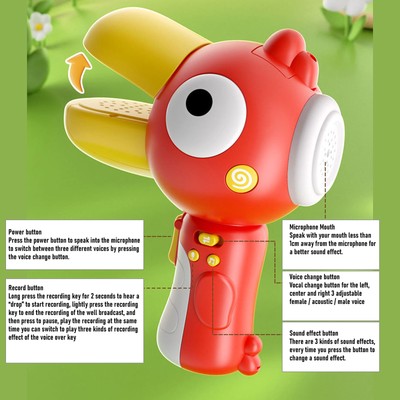 Kids Voice Changing Device Early Learning Educational Cute Cartoon Bird Voice