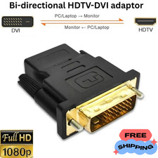 Image of DVI-D to VGA Adapter DVI 24+1 Male SVGA 15 Pin Female Converter for PC Laptop UK