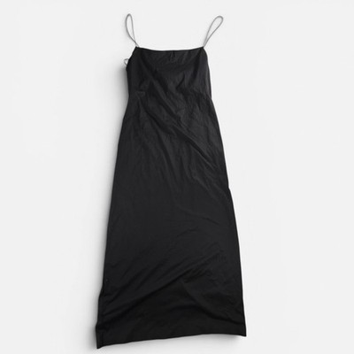 Z Supply Women XL Black Paulina So Smooth Midi Dress Spaghetti Strap Square Neck
