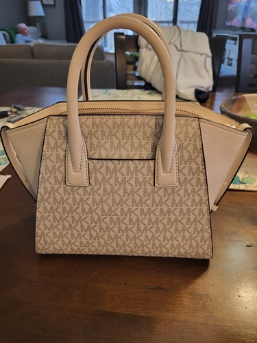 MICHAEL KORS AVRIL SM ZIP CROSSBODY SATCHEL SCHULTERTASCHE HANDTASCHE MK LT CREME LOGO - Bild 3 von 11