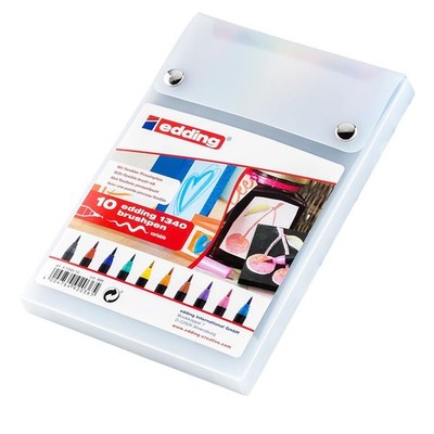 Edding 1340 Fibre Tip Brush Pens Assorted Wallet of 10