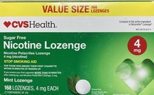 CVS 4mg Nicotine Lozenge, sugar free nicotine gum Mint - 168 Count see descripti