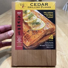New 4 pack True Fire  Cedar Grilling Planks (Western Red Cedar 7.8”x0.20”x5.5”