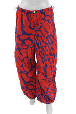 Nike Unisex Adults Red Geometric Nylon Drawstring Track Pants Size M