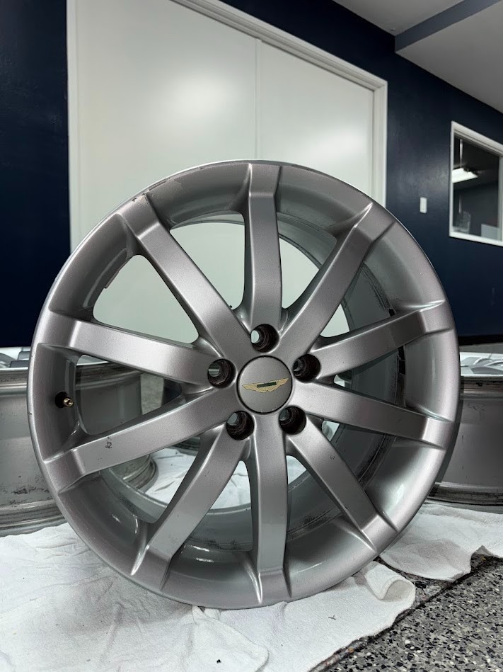 GENUINE ASTON MARTIN DB9 SPEEDLINE 10 SPOKE 19" INCH SILVER ALLOY FULL SET
