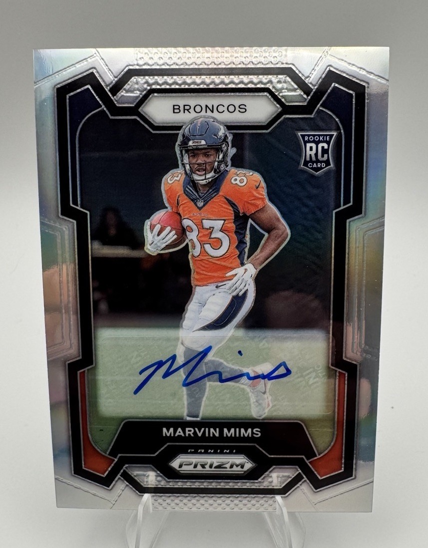 2023 Panini Prizm - Rookies Marvin Mims #327 Silver Prizm Autographs