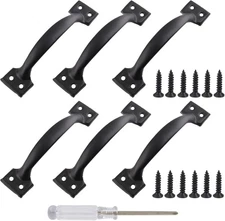 6 Pcs 4" Metal Gate Pull Handles, Bow Gate Handle Screen Door Pull, Vintage B