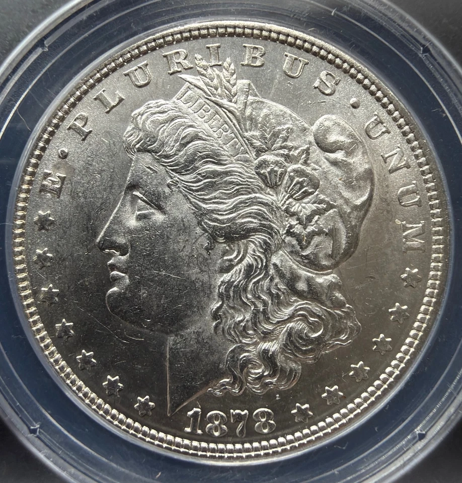 1878-P $1 Morgan Silver Dollar 8TF VAM-7 AU58 - Image 2 of 4