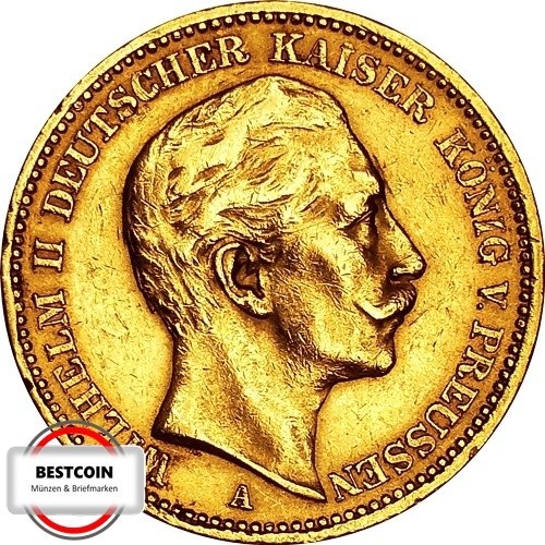 J252 20 Mark PREUSSEN Wilhelm 2 von 1895 A in SS+ 2691 - Picture 1 of 2