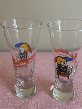 VTG Spuds MacKenzie Bud Light Tall Pilsner Style Glasses Set of 2 Party Animal