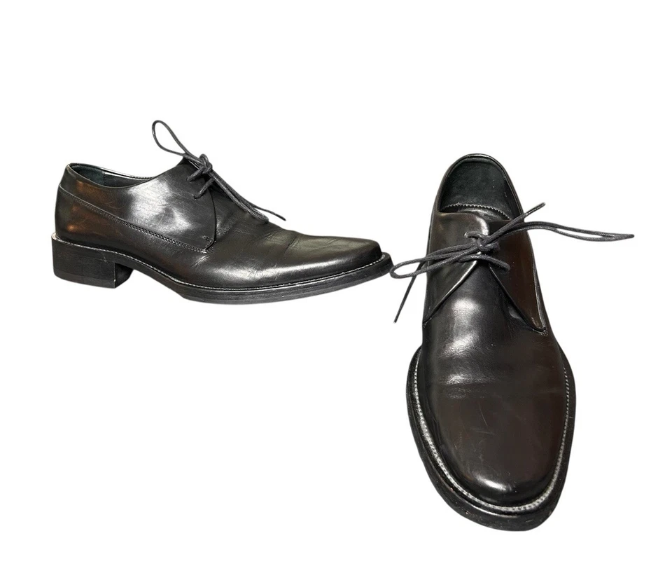 Zapatos de Vestir Formales Emporio Armani Oxford Talla US 8 EU 41 Cuero Negro Hecho en Italia Foto 2 de 4