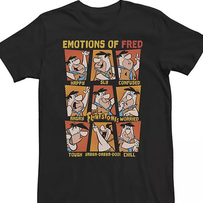 FUNNY The Flintstones emotions T-shirt Unisex Tee All sizes S-5XL 2F99