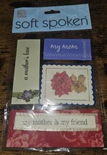 me & my BIG ideas Soft Spoken Embellishments - Mother's Love- 4 pcs