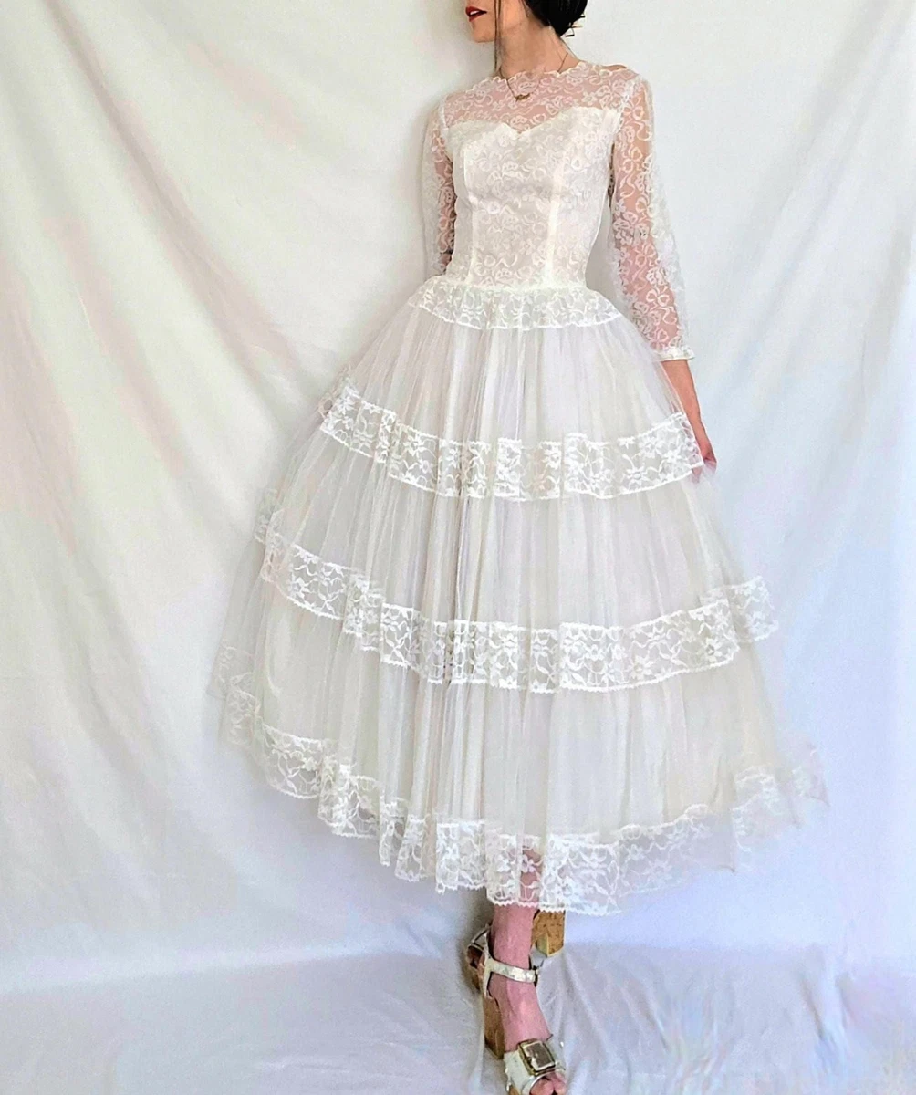 Lace 1950s Vintage Wedding Dresses & Veils for Women for sale | eBay
