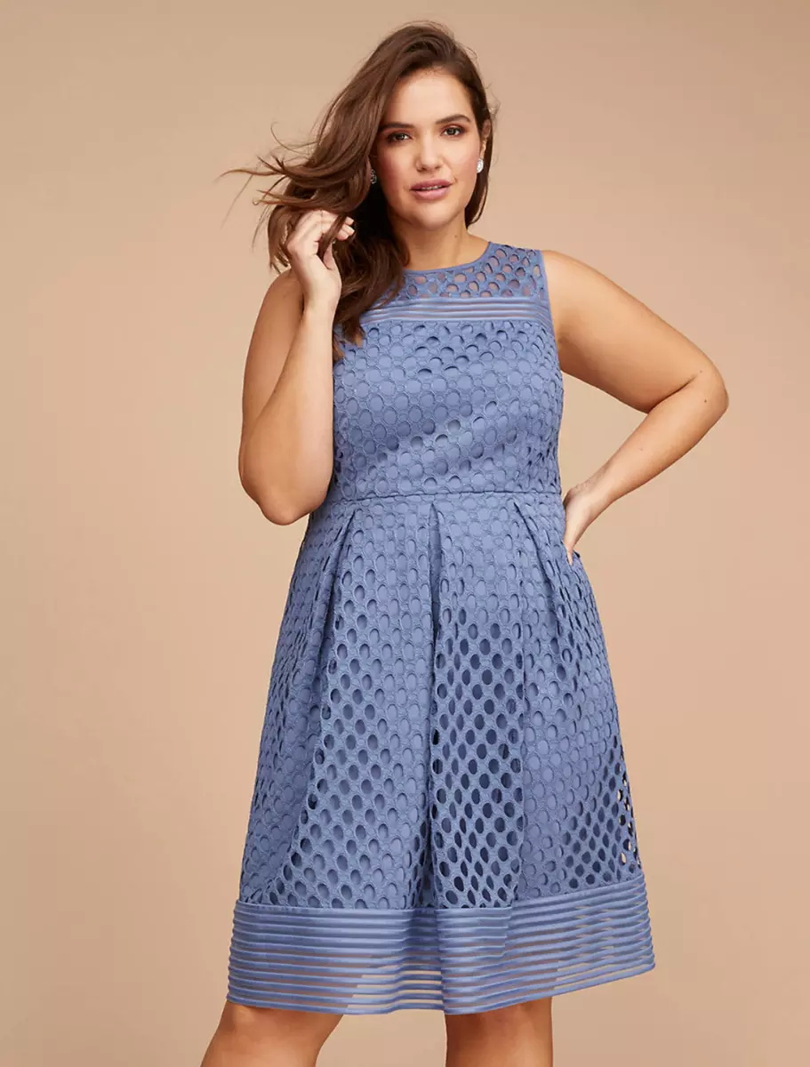 Lane bryant blue lace clearance dress
