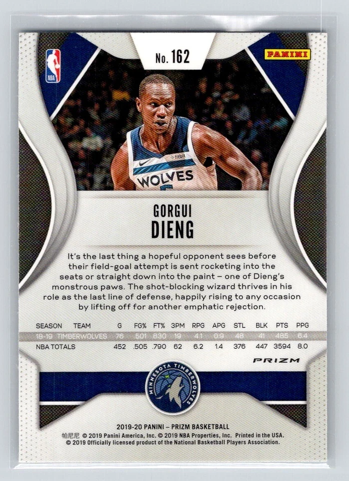 2019-20 Panini Basketball Silver Prizm GORGUI DIENG #162 TIMBERWOLVES NBA - Image 2 of 2