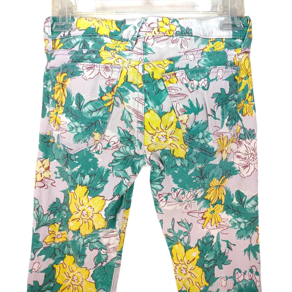 TEXTILE Elizabeth & James Deb Jeans Floral Jeans Crop Tamanho 26 Anthropologie EUA - Imagem 2 de 4