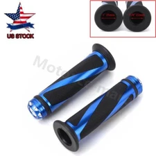 Blue Motorcycle Hand Grips Rubber Gel 7/8" Handle Bar For Suzuki GSXR600 1000