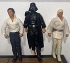 Vintage Hasbro 1992 Darth Vader, Luke Skywalker, Han Solo Star Wars 12" figures