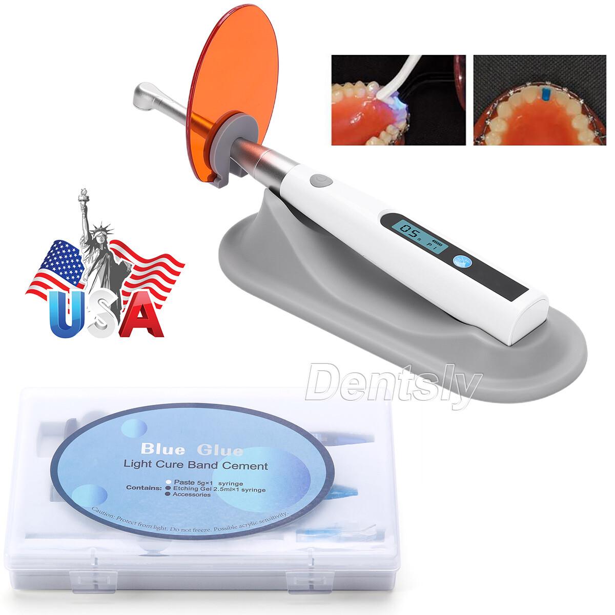 Lámpara de curado LED para resina dental 1S Cure /Orthodontic Adhesive Blue  Glue