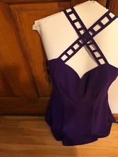 Purple M Dress HALTER Ballroom Dance Prom Cocktail Size 4 CDC Evening