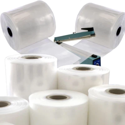 TUBES PLATS LAY 3" LARGE X 168 M FAIRE DES SACS POLY TRANSPARENTS SAC ROBUSTE CALIBRE 500 - Photo 1/4