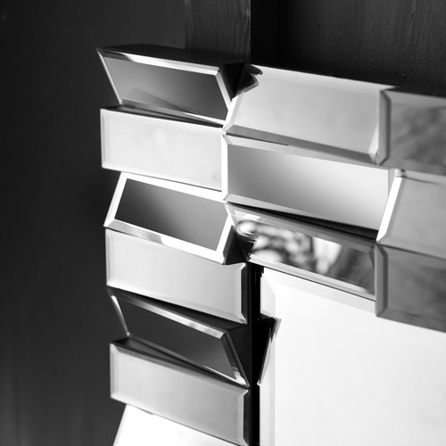 Knightsbridge Mirrored Console Side Table Wall Mirror 3D Glass Bedroom Furniture - Picture 7 of 17
