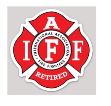 4 Inch Non-Reflective IAFF Red & White Firefighter RETIRED Maltese Sticker Decal