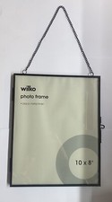 Photo Picture Frame Wall Hang Metal Chain Black hinged door opening 10x8