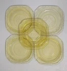 5-Vtg Federal Depression Glass Amber Madrid 6" Plates Yellow 1932-39  Lot Set