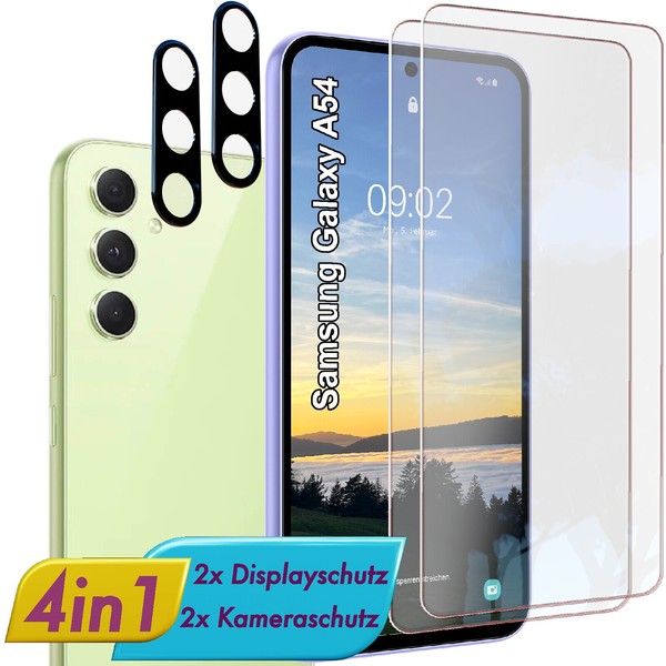 FüR Samsung A54 Display & Kamera Schutzglas Panzerfolie Linsen Glas Schutz Folie-image