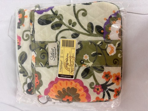 New Sisters Longaberger Quilted Orange/ Green Paisley Women’s Crossbody Purse - Picture 4 of 16