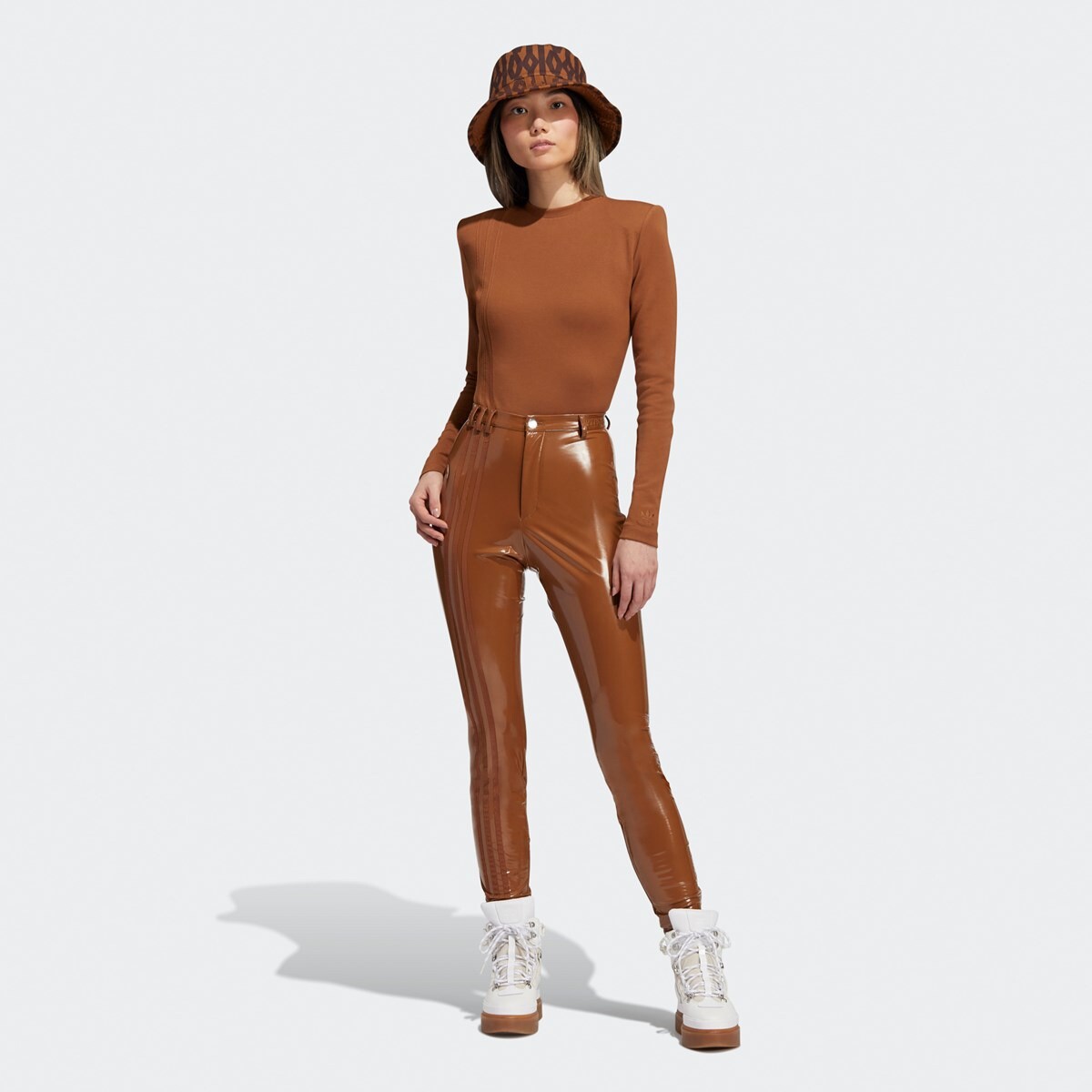 Ivy Park x Adidas Brown Latex Skinny Pants Wild Brown H18968 | eBay
