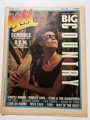 Melody Maker Newspaper Apr 21 1984 Simple Minds, R.E.M, Echo & Bunnymen, FISH