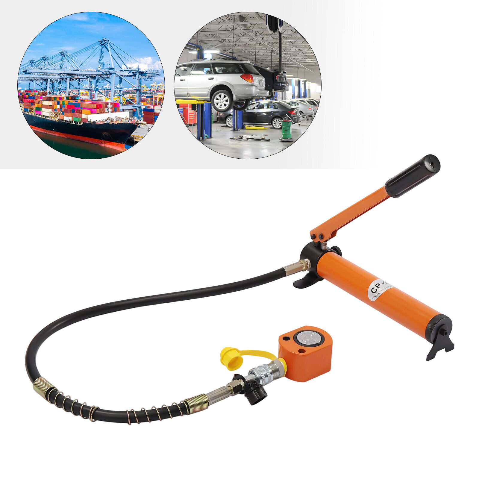 Hydraulic Hand Pump and 10T Hydraulic Ram Cylinder Jack,2 Speed Power Pack  Hose Coupler Hydraulic Oip Pump Hand Operated Pump Hydraulic Hand Pump