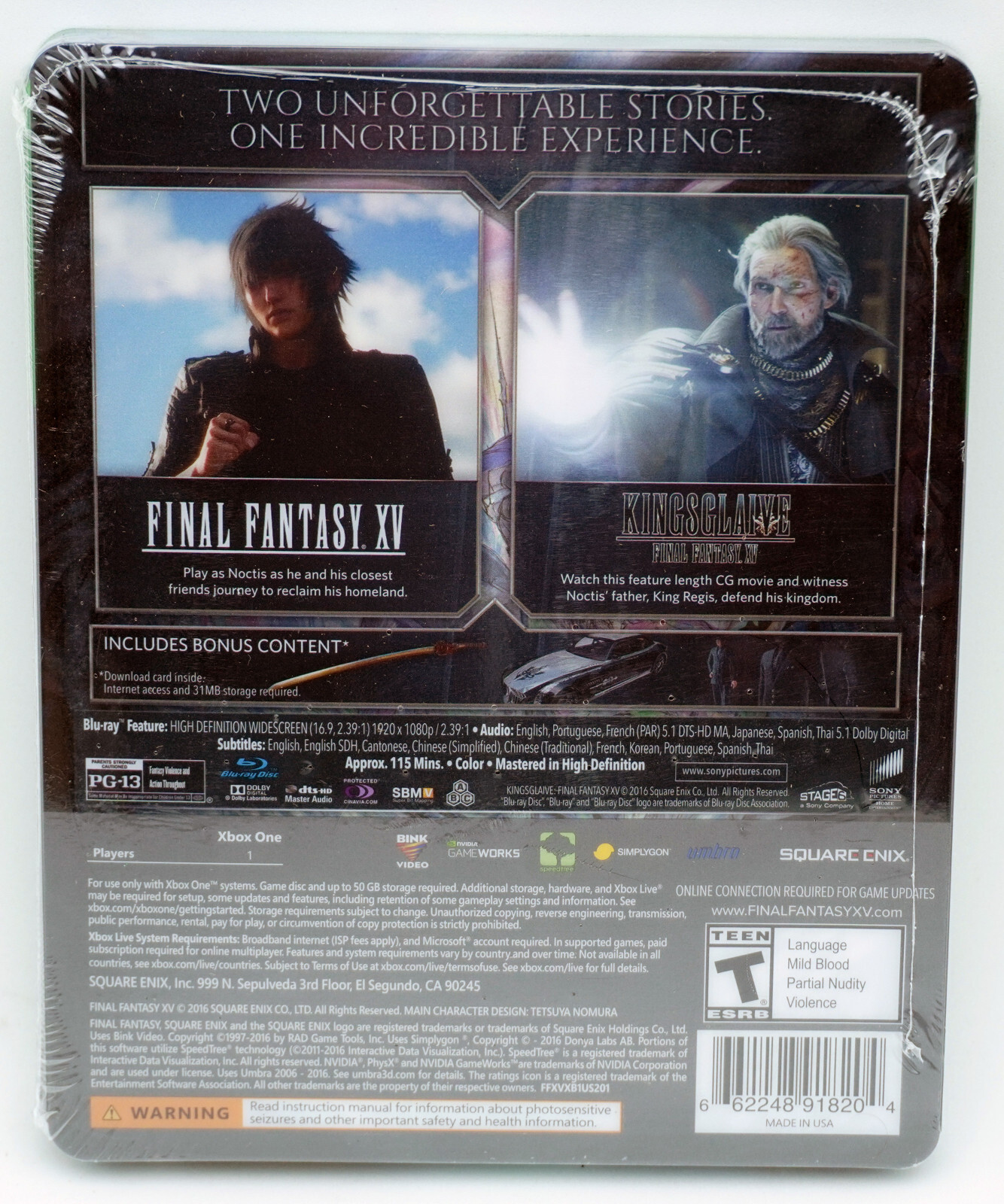 Final Fantasy XV - Édition Deluxe Avec Steelbook - Pour Xbox One - Bon état