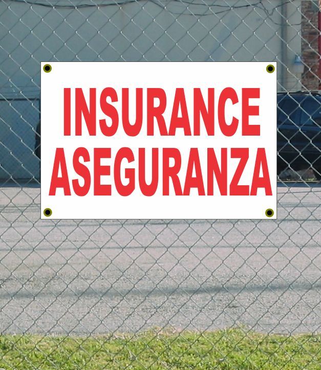 2X3 Insurance Asguranza Red &Amp; White Banner Sign New Discount Size &Amp; Price