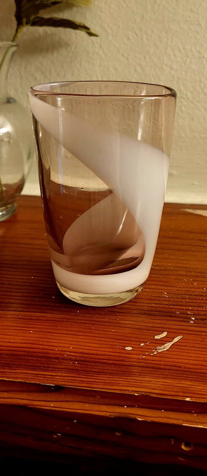 Vintage Hand-Blown Glass Cup (Swirl)