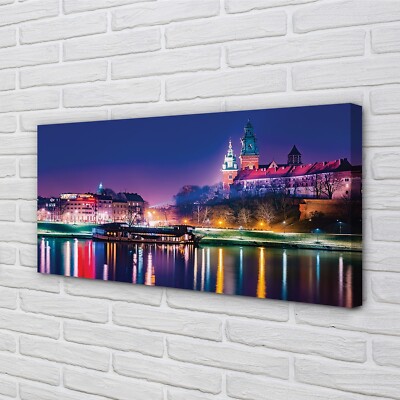 Tulup Leinwandbild 120x60 Wandkunst Krakow City Nacht Fluss
