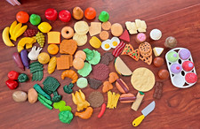 Pretend Plastic Play Foods, Burgers Vegetables Fruits Desserts and more