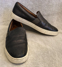 FRYE IVY Slip On Shoe PEWTER Leather Fashion Sneaker Women's 9.5 M MSRP 198