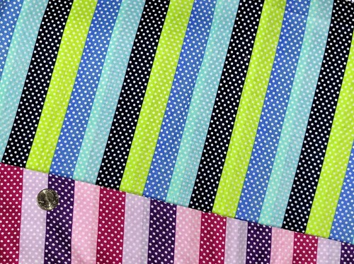 Purple Pink Lavender Stripe Polka Dots Cotton Quilt Fabric BTY by the yard - Picture 5 of 6