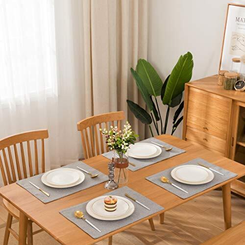 Grey Cloth Placemats Machine Washable, Durable Placemat for Set of 4 03 | Grey - Picture 3 of 6