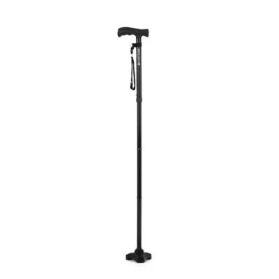 DRIVE DEVILBISS HEALTHCARE HurryCane 2 Height Adjustable Pivoting Tri-Foot All-Terrain Walking Stick- Black